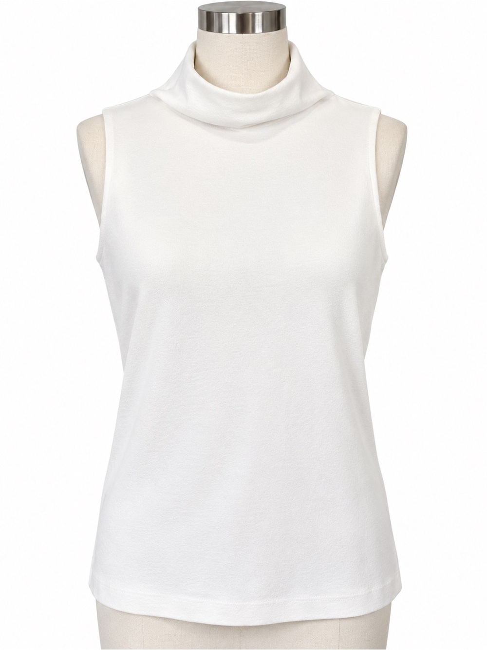 Club Monaco White Sleeveless Turtleneck Mock Neck Top S
